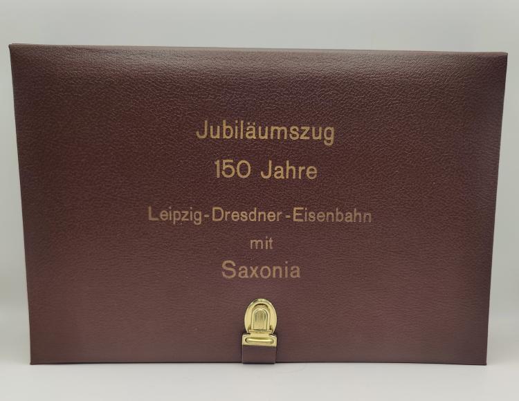 COFFRET 150EME ANNIVERSAIRE - LOCOMOTIVE A VAPEUR SAXONIA - LEIPZIG/DRESDNER/EISENBAHN - AC3RAILS
