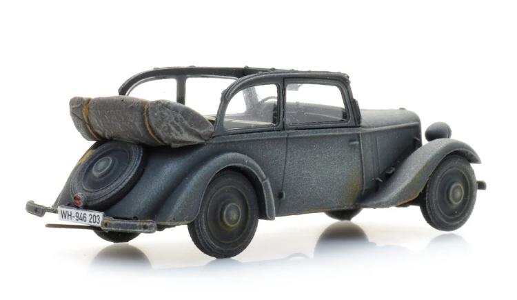 LIMOUSINE CABRIOLET OUVERT ADLER TRUMPF JUNIOR GRIS ARMEE